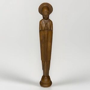 Vtg Religious Statue Mary Madonna Praying Halo Hard Resin 13" Christian Jesus